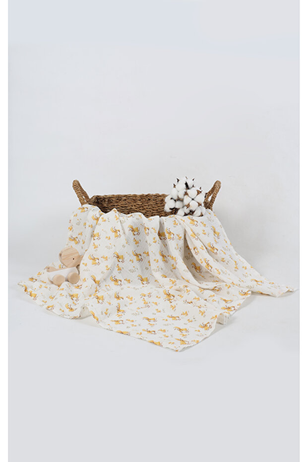 Double Layer 100% Cotton Organic Muslin Cover - Blanket 100X100 cm