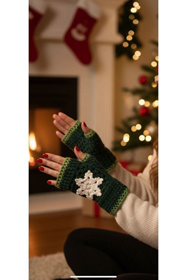 Örgü Eldiven *Kar Tanesi - 3