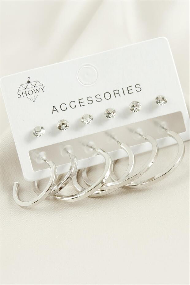 12 Pieces Crushed Stone Hoop Earrings