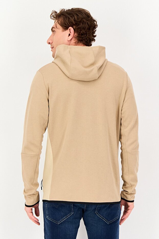 جاكيت رجالي سادة بأكمام طويلة بغطاء رأس ، لون بني رمادي - 3