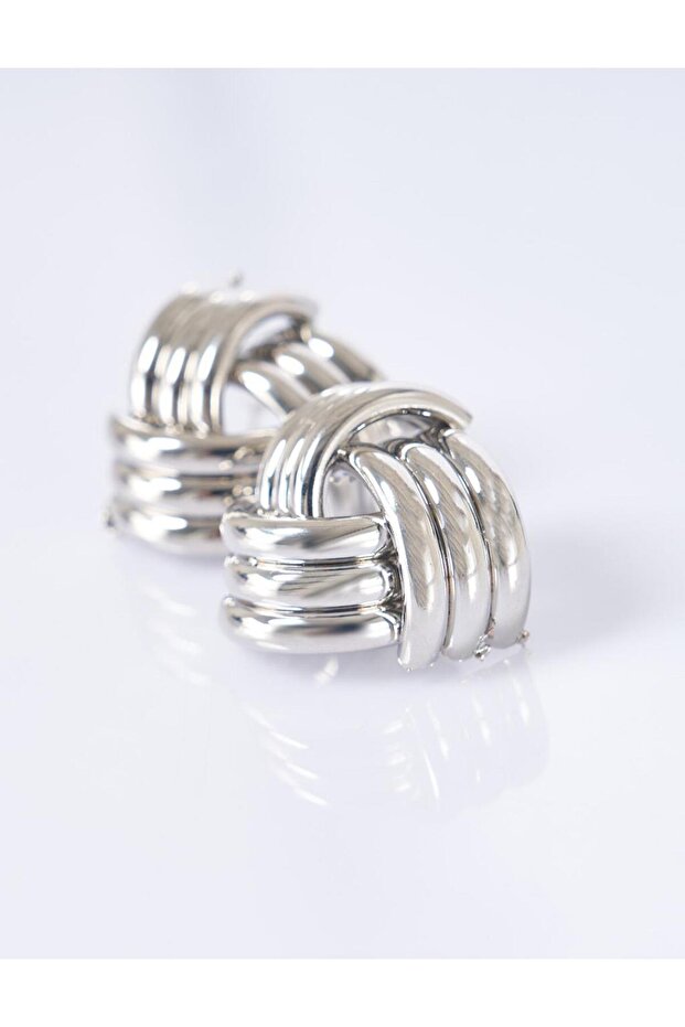 Twisted Earrings Silver - 2