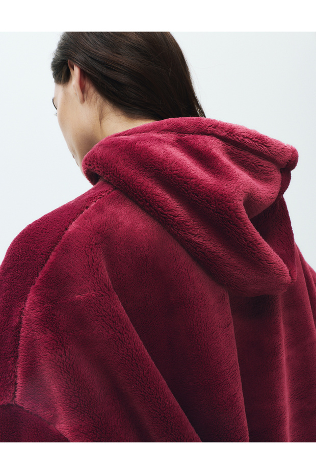 Peluş Polar Kapüşonlu Üst - 5