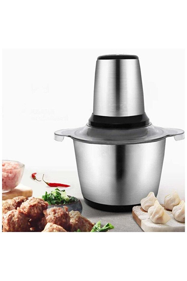 Electric Food Chopper, 300W, 3L Stainless Steel Bowl, 2 Speeds