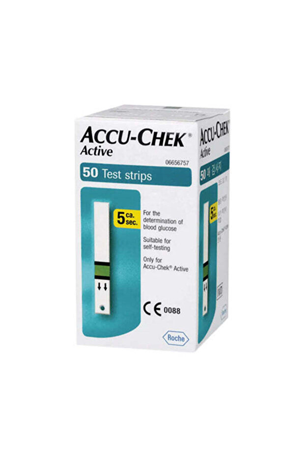 شرائط اختبار نسبة السكر في الدم Accu-Chek Active، 50 قطعة