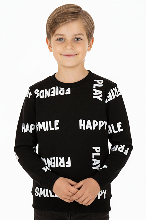 سويت شيرت للأولاد مطبوع 2 خيوط مزخرفة - 1