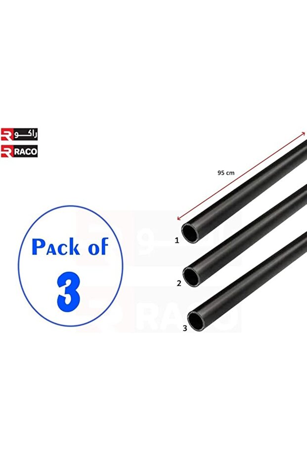 PVC Conduit Pipe Black for Electrical Wiring & Cabling 95 CM - Pack of 3 (50mm, DD) - 3