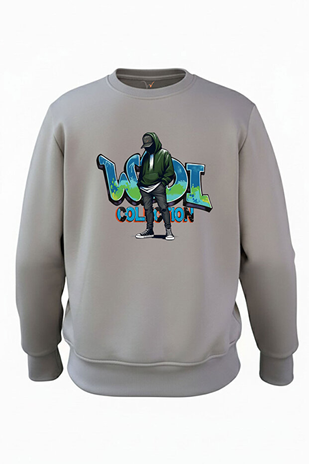 Graffiti Written Street Style Design Printed Hipster Hip Hop Style 3 Thread Ş Fleece-Lined 100% Cotton Sweatshirt