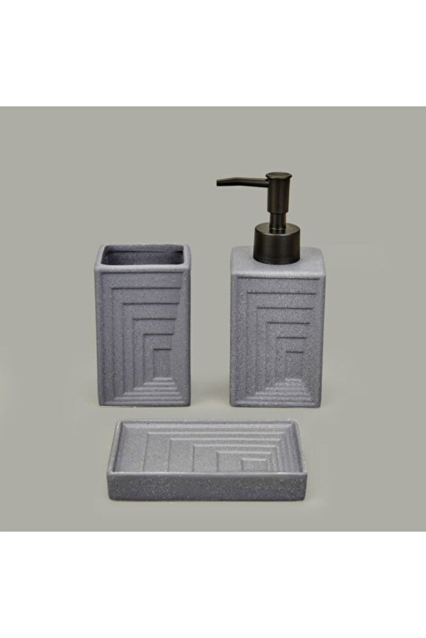 Bath 3'lü Banyo Aksesuar Seti - Gri - 1