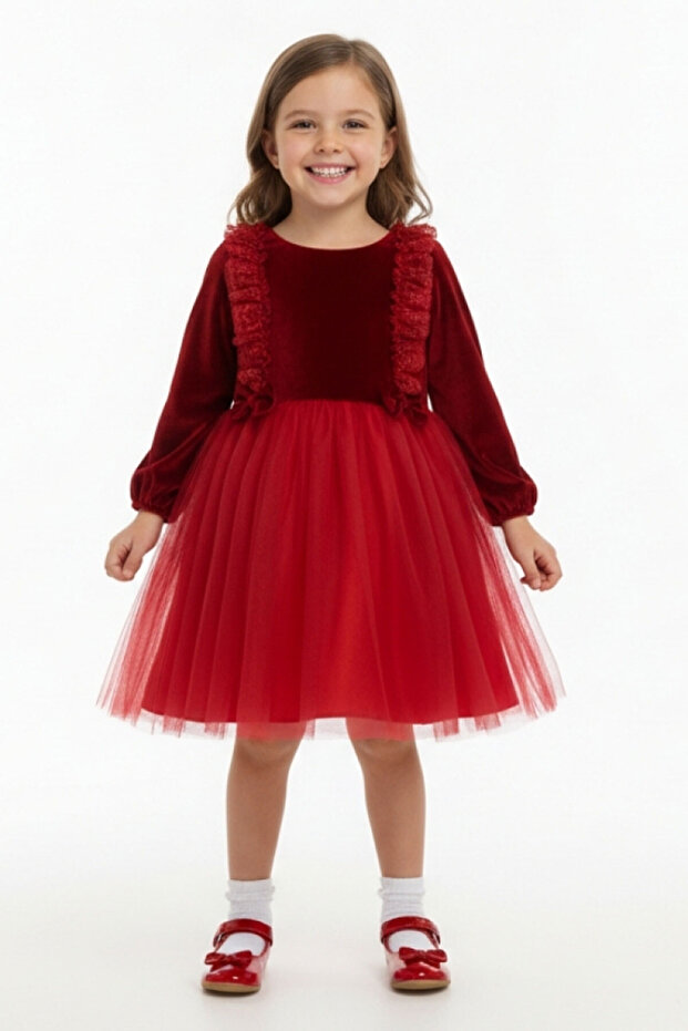 Girl's Dress Christmas Velvet