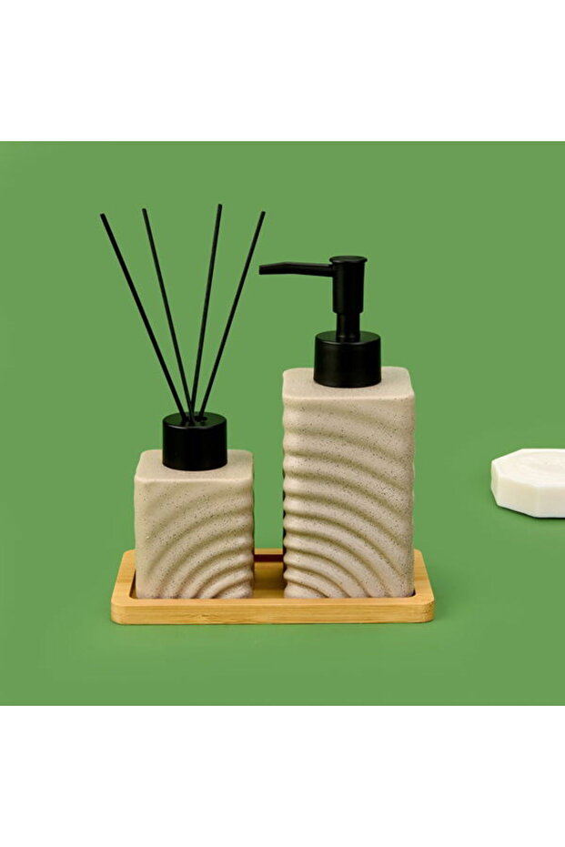 Bath 2'li Stantlı Banyo Aksesuar Seti - Bej - 2