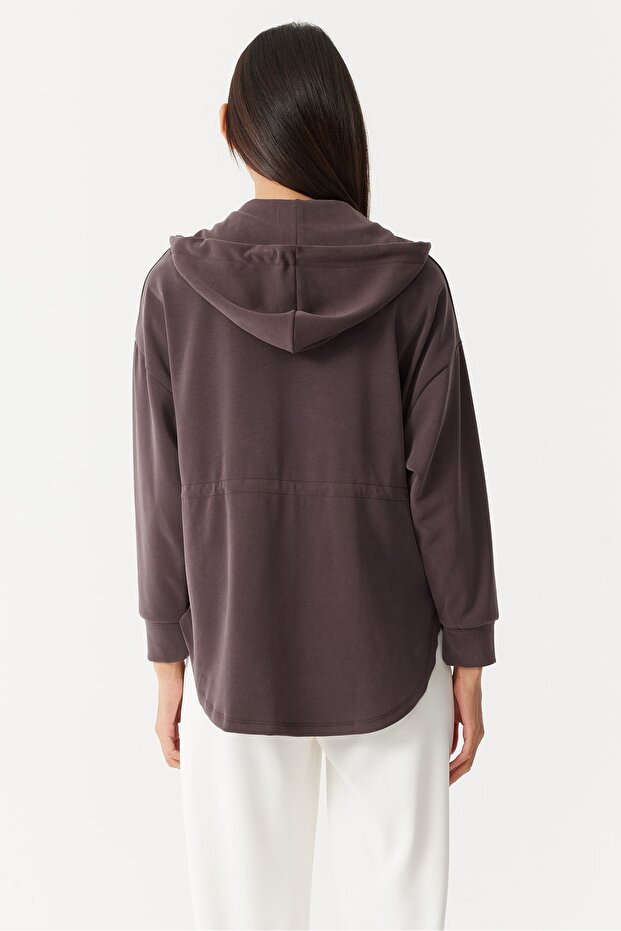 Kadın Kapüşonlu Sweat Üst - 4