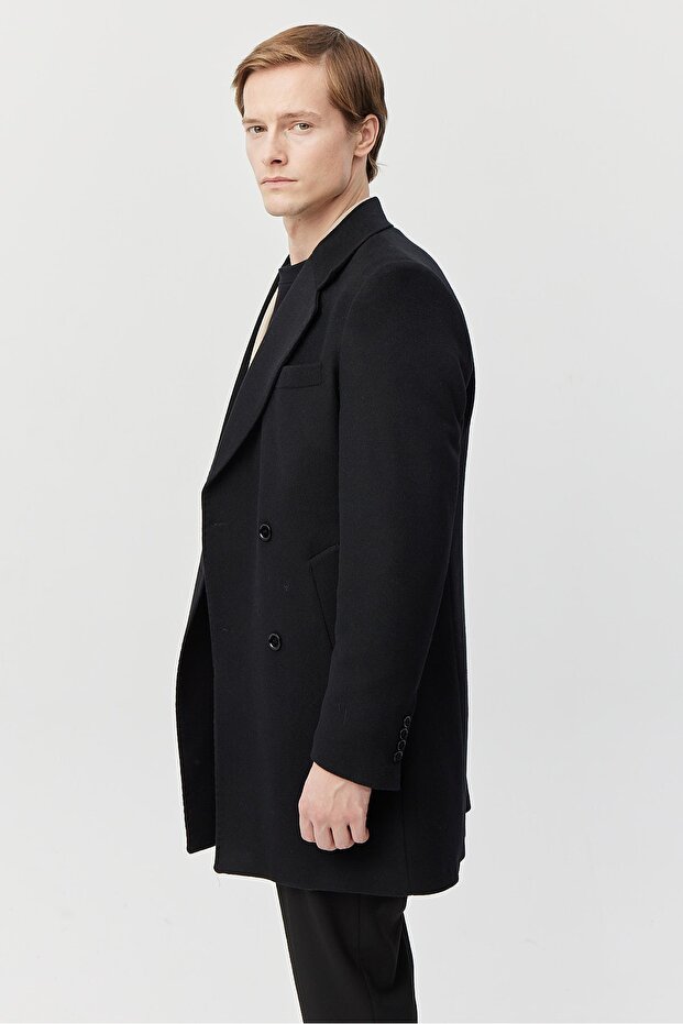 معطف رجالي بأزرار على الجهتين ذو ياقة - 2