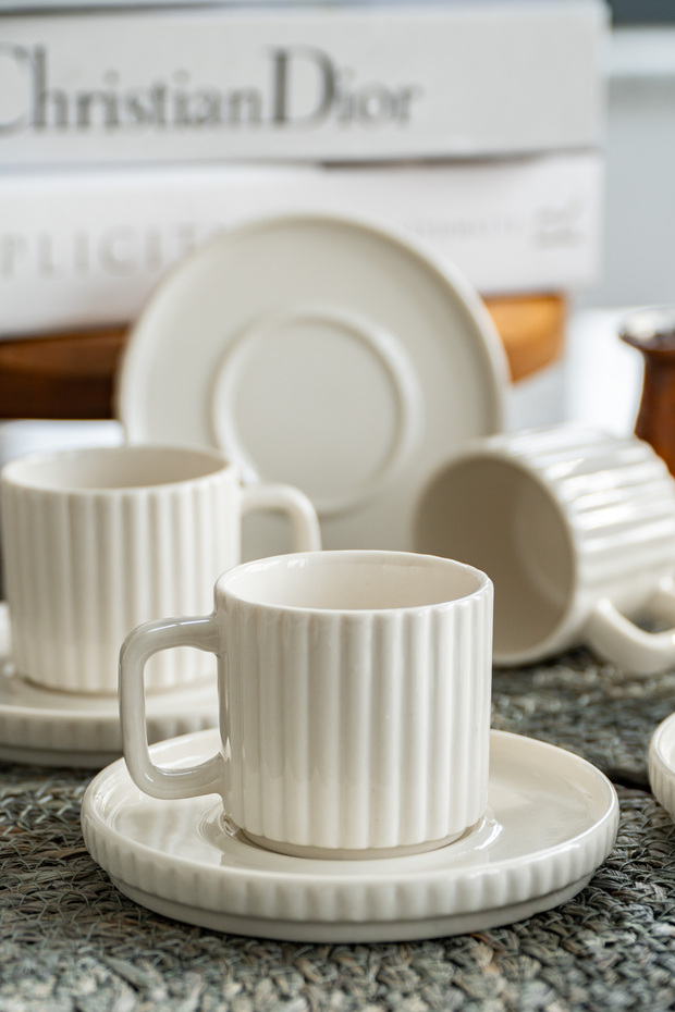 Saturn 12 Piece 6 Person Porcelain Coffee Cup Set