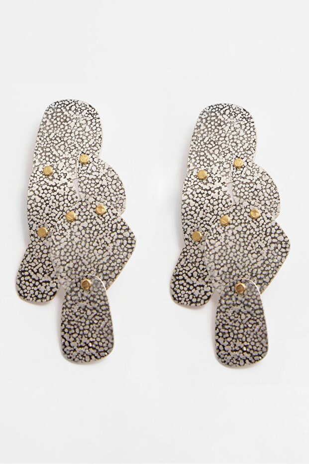 Metalik Plakalı Küpe - 3