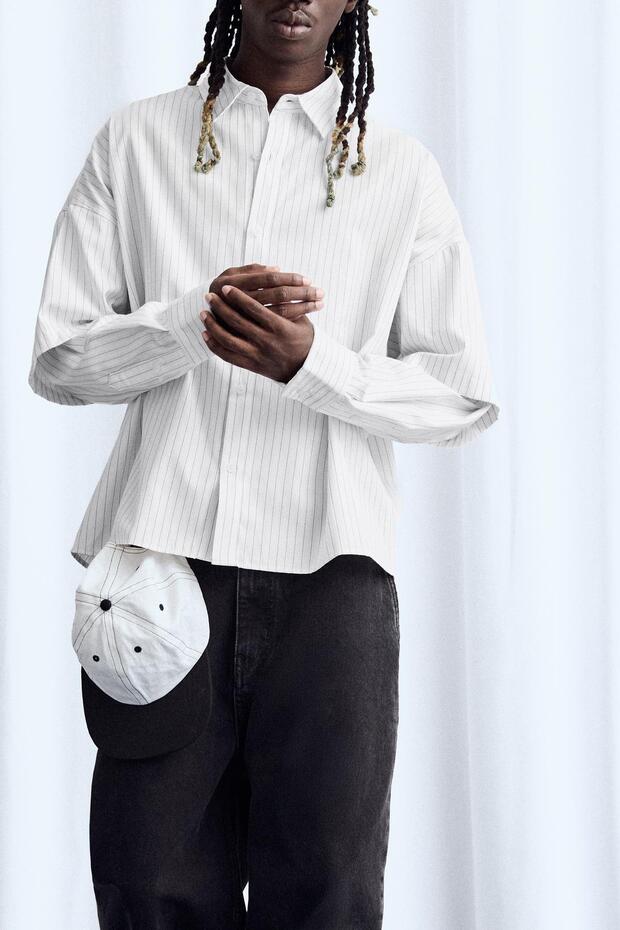 Çift Kol Çizgili Gömlek - 1