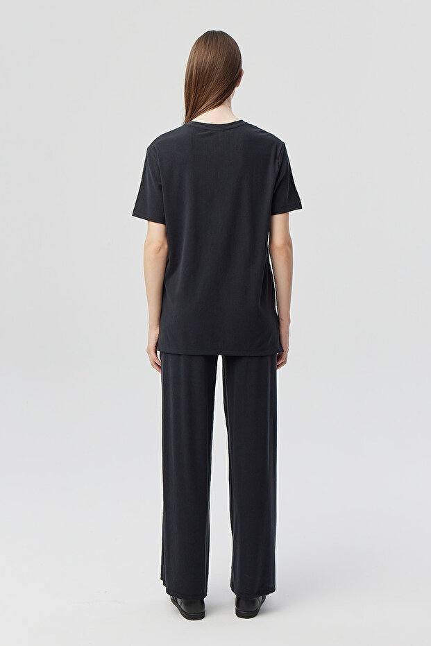 Kadın İnce Fitilli Örme Pantolon - 6