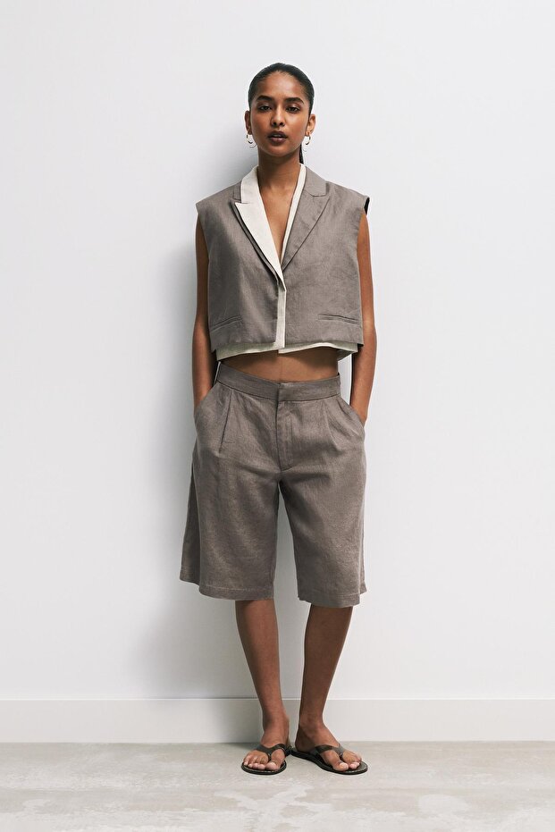 %100 keten bermuda - 3