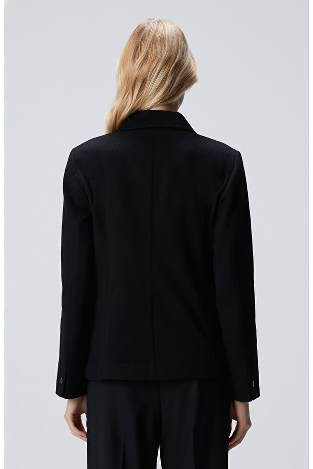 Limited Siyah Kaşmir Ceket - 5