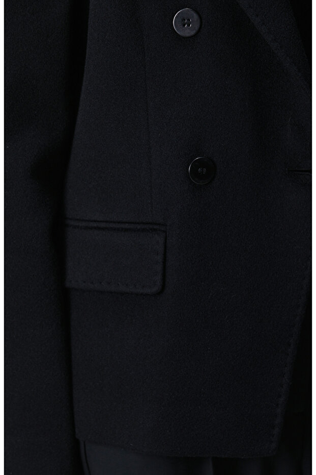 Limited Siyah Kaşmir Ceket - 6