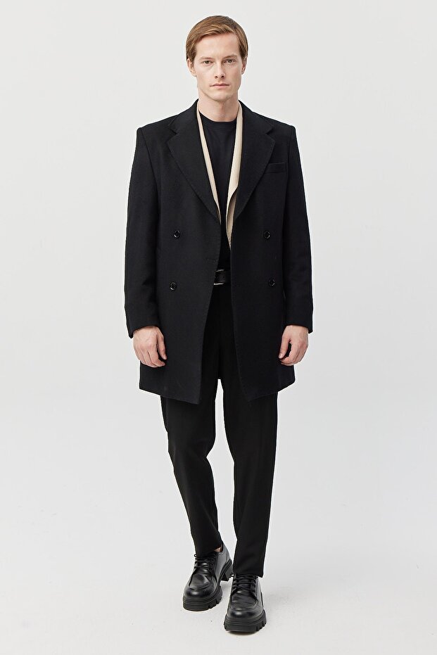 معطف رجالي بأزرار على الجهتين ذو ياقة - 5