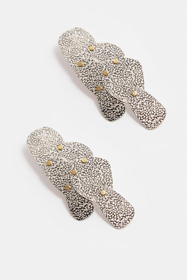 Metalik Plakalı Küpe - 4