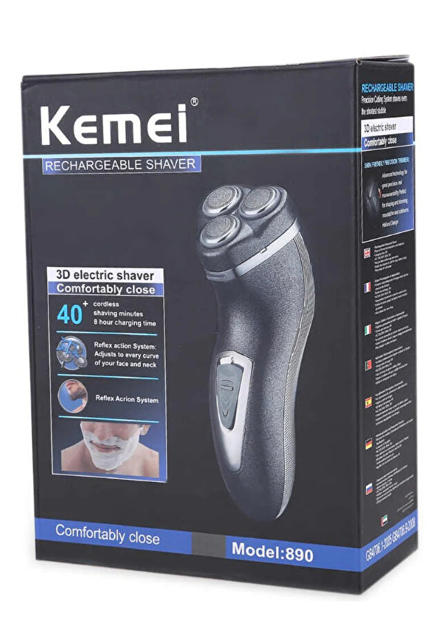 KEMEI KM 890 electric floating razor with three cutting edges and threading - 6