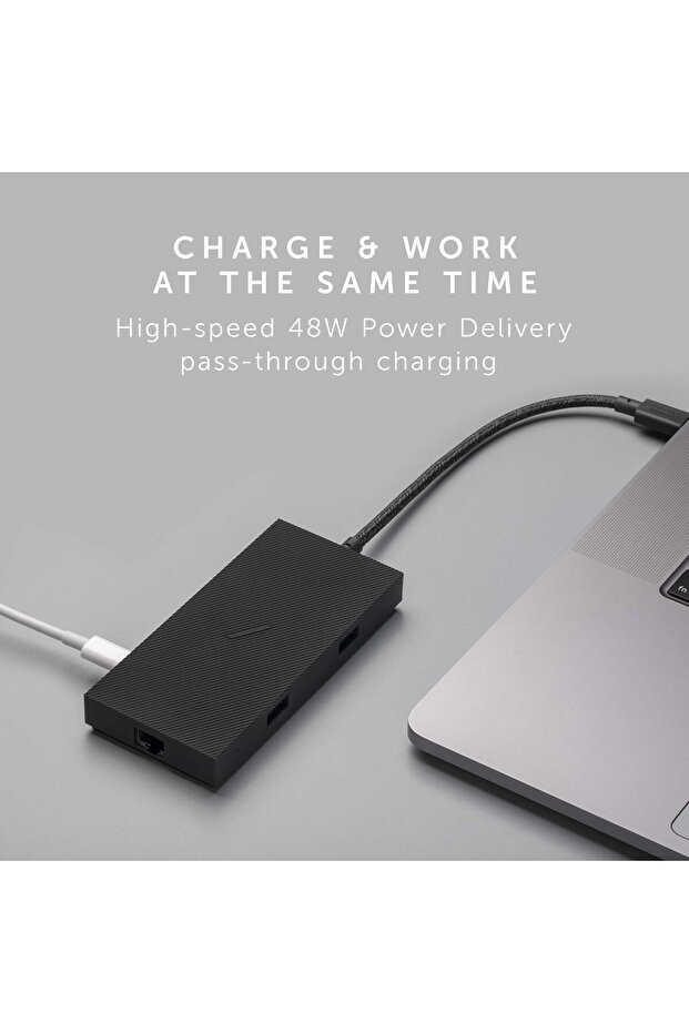 USB-C Smart Hub - 7-in-1 Adapter (2x USB3.0, USB-C PD, HDMI 4K@30Hz, SD/MicroSD, Ethern - 3