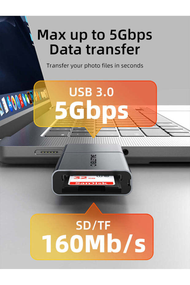 قارئ بطاقات SD 3 في 1 USB A 3.0 USB Type C - 4