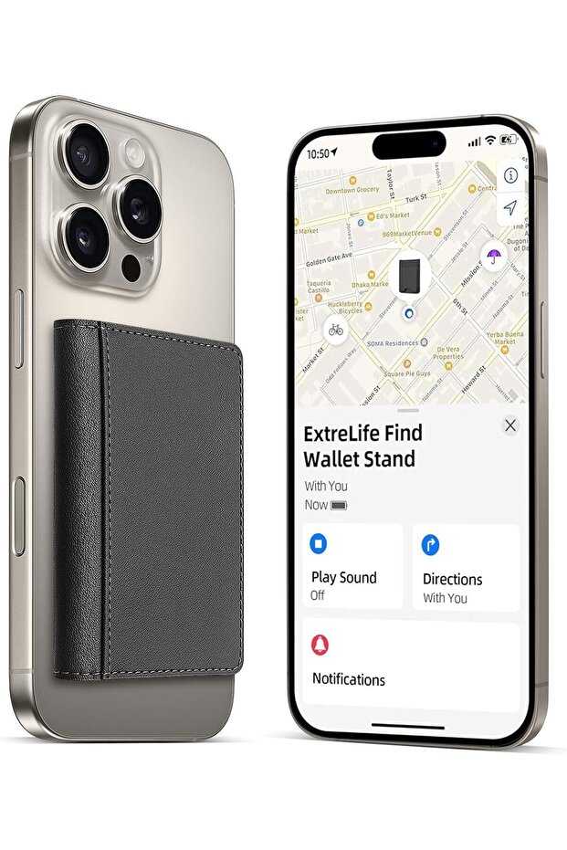 MagSafe Wallet with Apple Find My, Magnetic Wallet Tracker, 6-Card RFID Blocking - Black