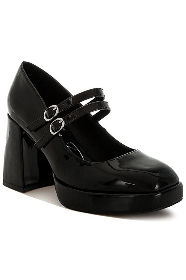 Women Double Strap Mary Jane Sandals in Black