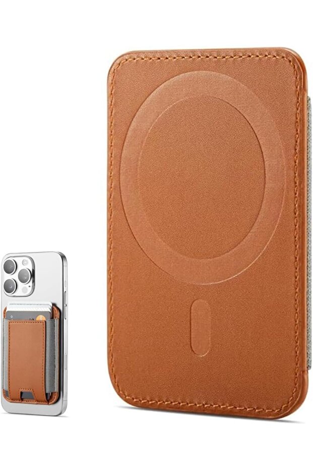 Magnetic Card Holder Leather Phone Wallet - Fits 6 Cards