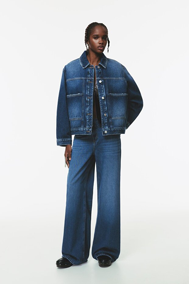 İçi dolgulu denim ceket - 3