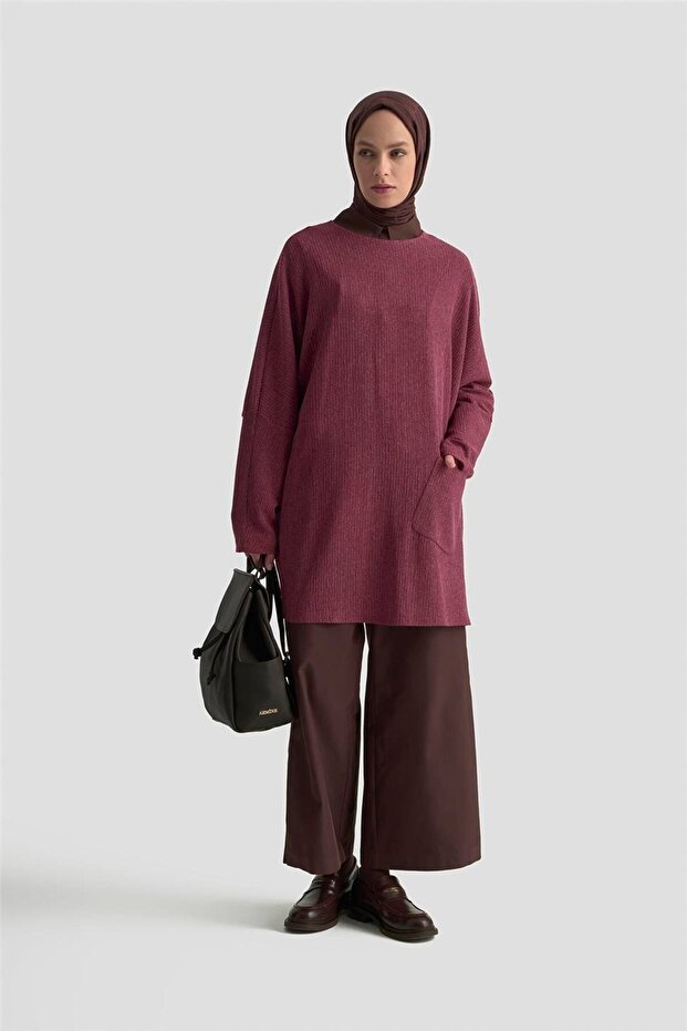 Basic Örme Tunik 25KD1118 Bordo - 2