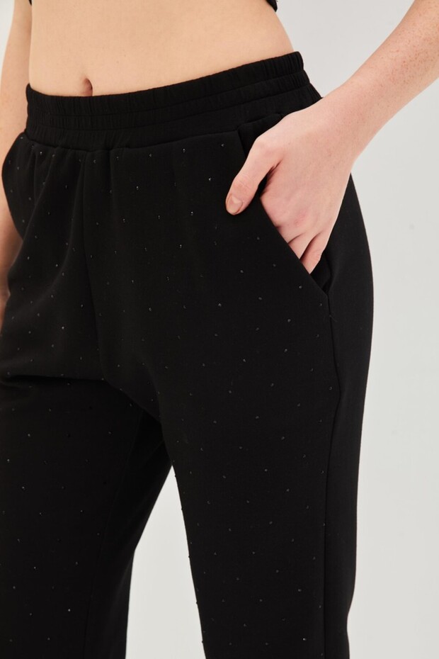 Taşlı Jogger Regular Örme Pantolon - 2