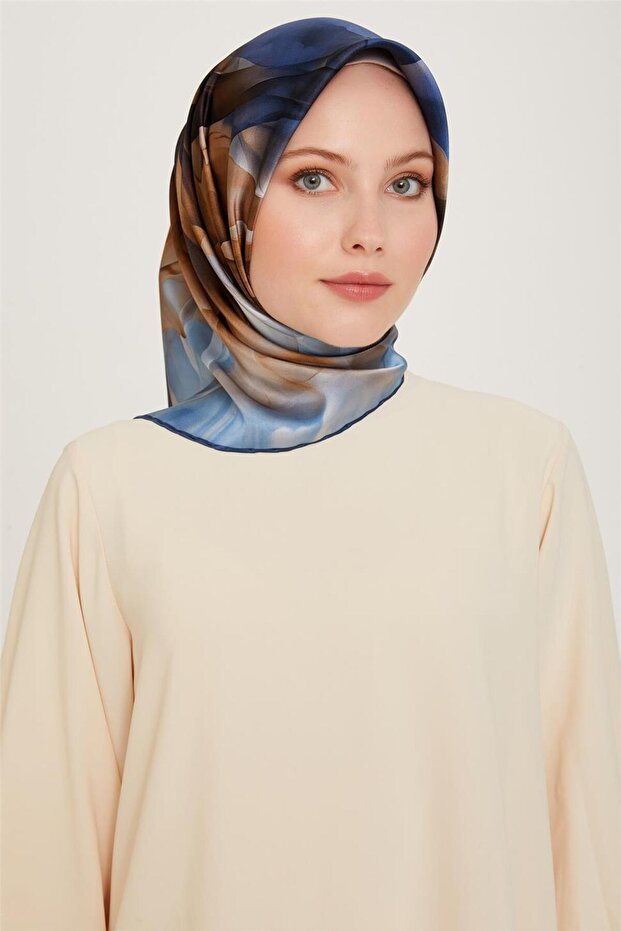 بنقشة مجردة سورا ساف حرير وشاح 9244D 15 06