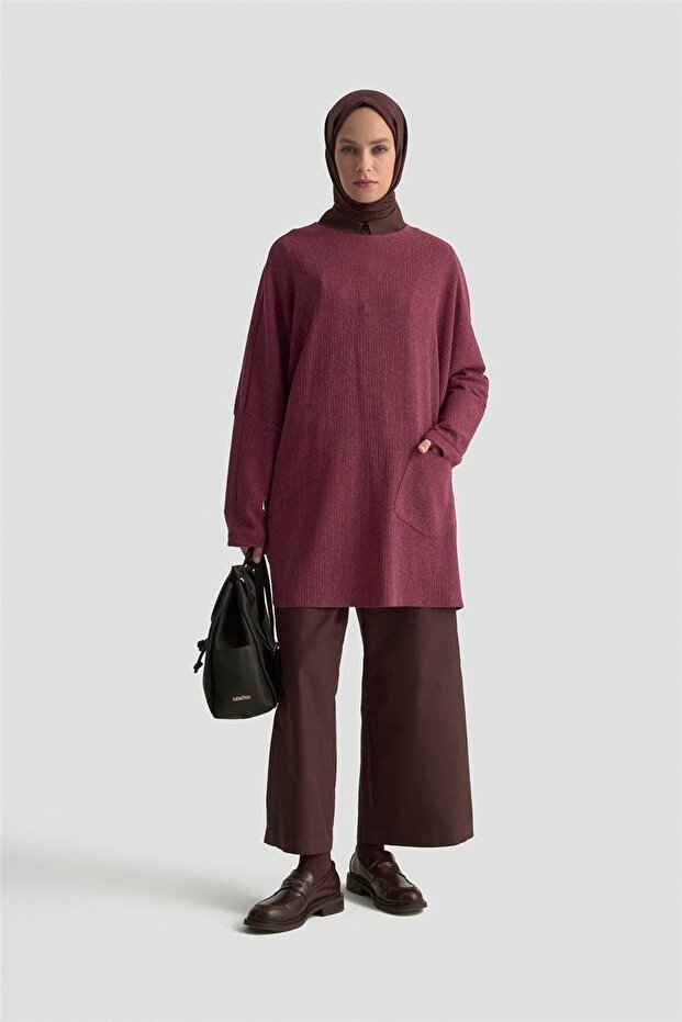 Basic Örme Tunik 25KD1118 Bordo - 1