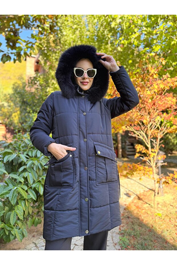 KÜRKLÜ KAPÜŞONLU ÇITÇITLI MONT - 4