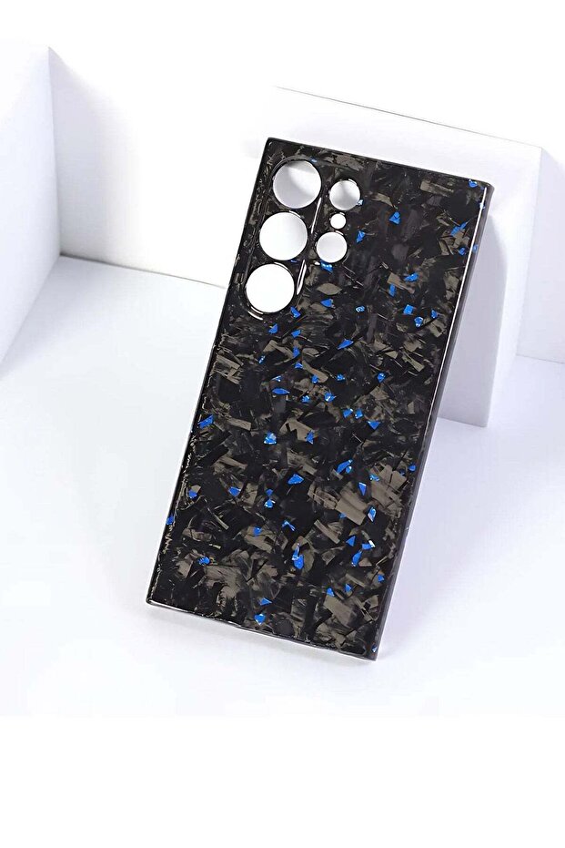 Luxury Glossy Aramid Carbon Fiber Case for Samsung Galaxy S24 Ultra (Blue)