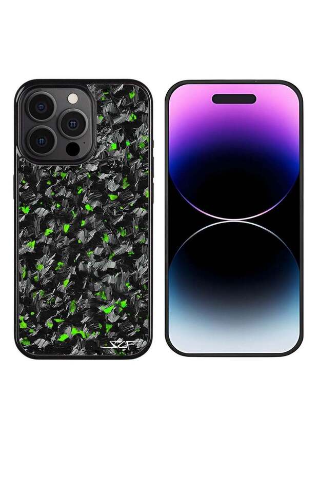 Luxurious Real Carbon Fiber iPhone Case - Lightweight, Drop Protection (iPhone 15 Pro) Green