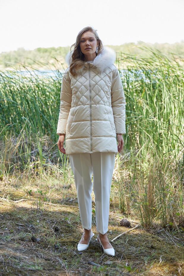 KÜRKLÜ TAŞ İŞLEMELİ MONT - 1