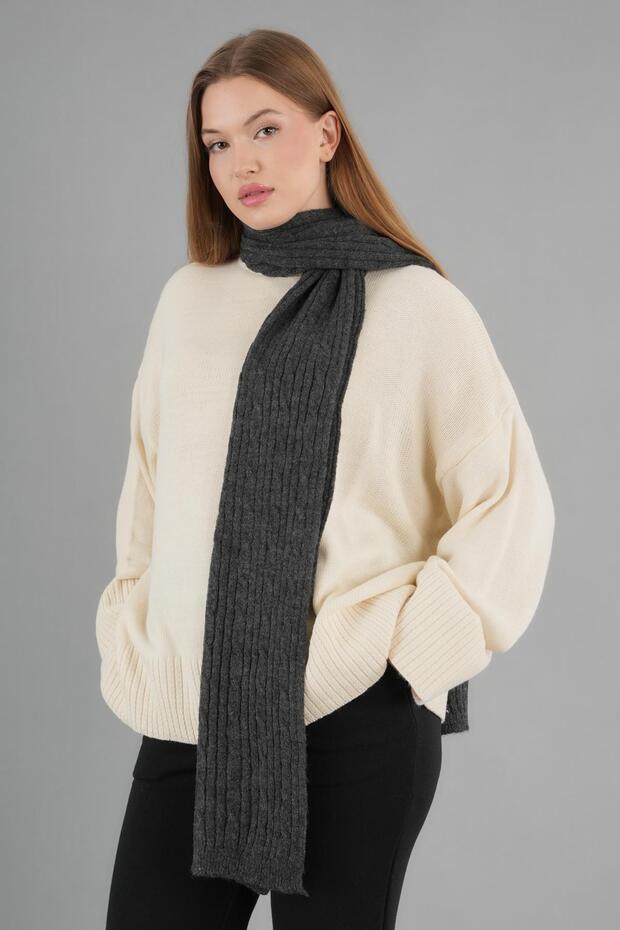 Long Knitting Scarf with Knitting Detail(E24-Starf-Kdn)