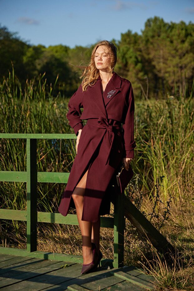 YAKASI BROŞLU KAŞE KABAN - 5