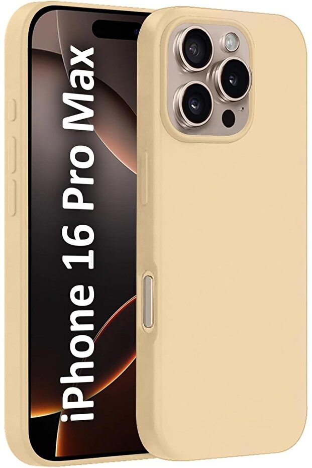 iPhone 16 Pro Max Liquid Silicone Case (Color Cream)