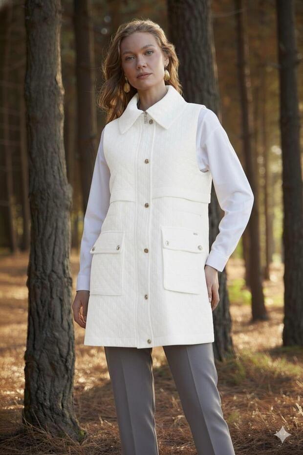 TAŞLI CEPLİ YELEK - 1