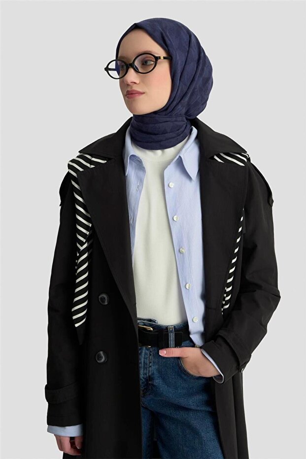 معطف طويل 25KT720 أسود