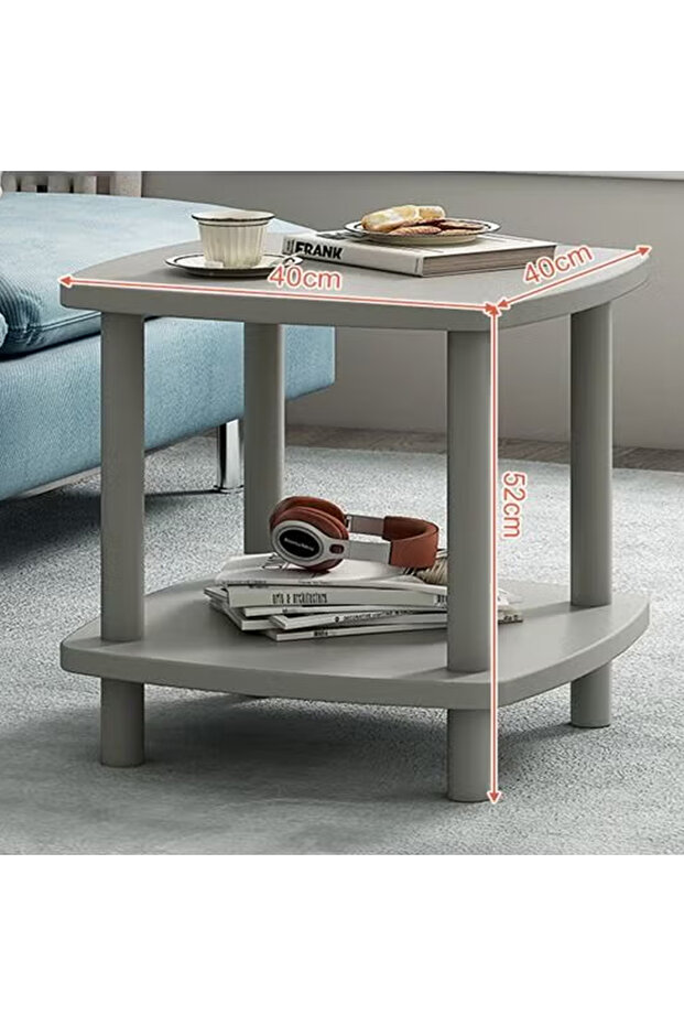 2 Layer Minimalist Square Coffee Table for Bedroom and Living Room 40 x 40cm