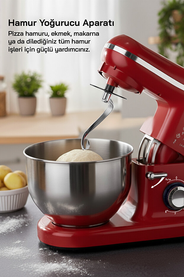SMX-2770 Standlı Mikser-Kırmızı - 6