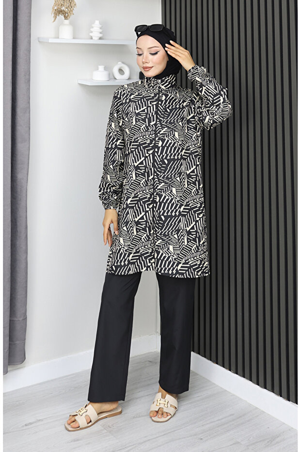 Zestaw 3-częściowy kostium kąpielowy z wzorem rozgwiazdy 1903-06 Turkusowy - 3