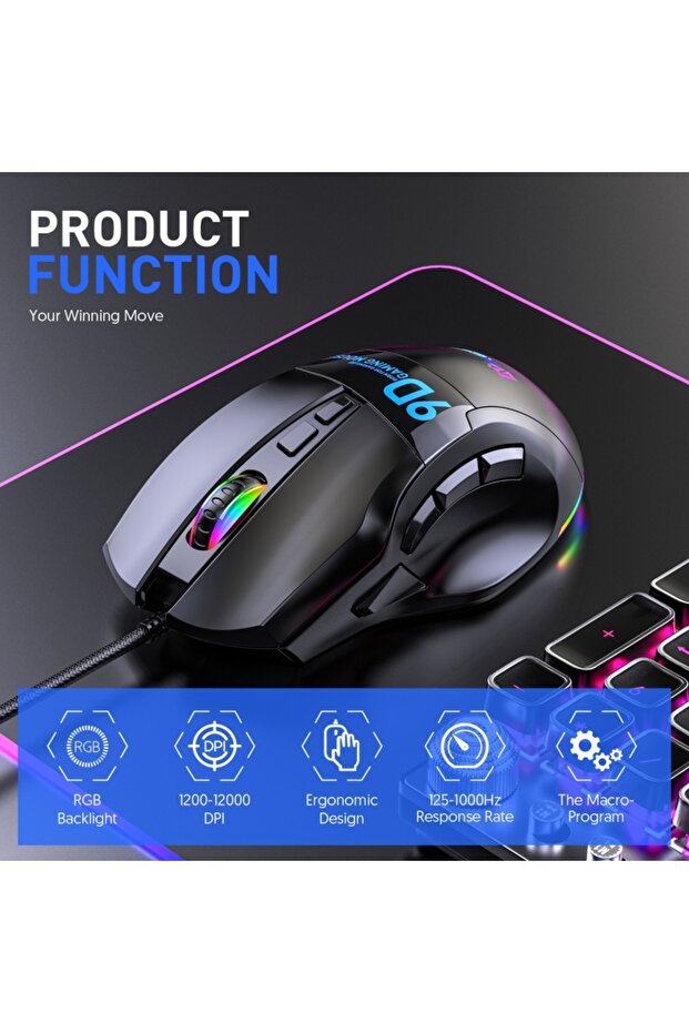 MKESPN G6 9 TUŞ MAKRO PROGRAMLI GAME MOUSE - 6