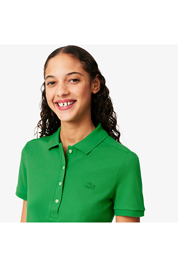 L.12.D Kadın Slim Fit Yeşil Polo - 2